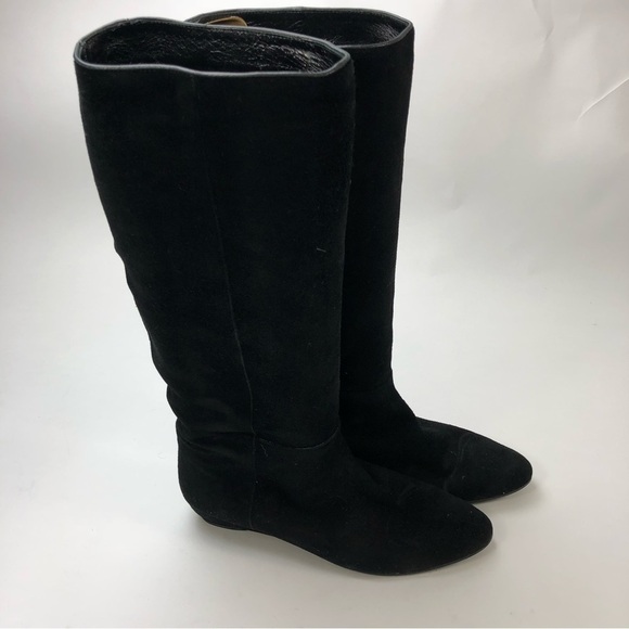 Women’s Boots in Black Suede Low Heel Loeffler Randal - Picture 4 of 11